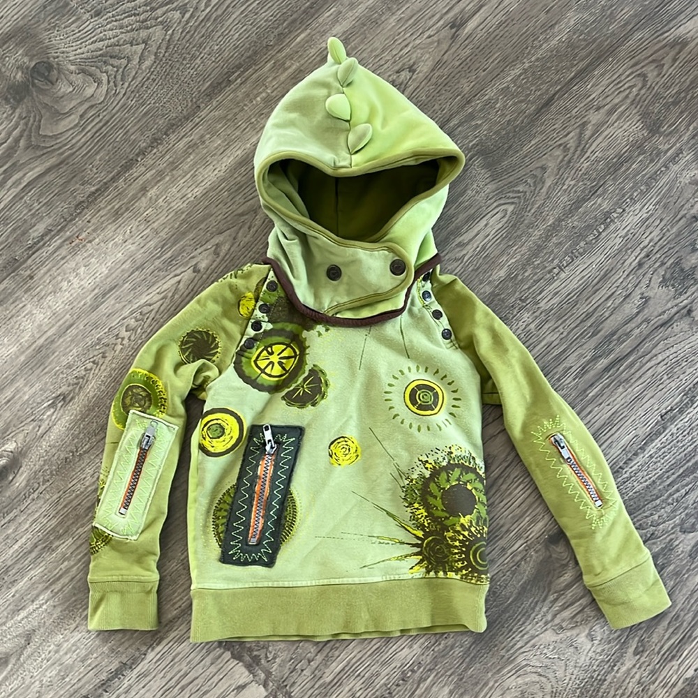 Vicious Wear Toddler Sweatshirt Green Dragon Pockets